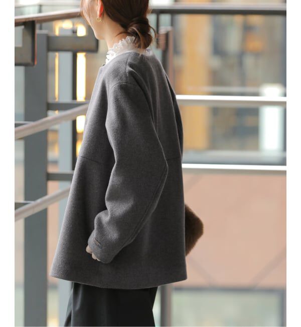 JOURNAL STANDARD relume「《追加予約 / 新色》スーパーファインビーバークルーネックコート」|ノーカラーコート|