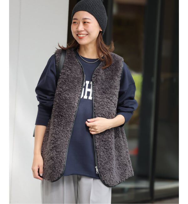 JOURNAL STANDARD relume「《追加予約》シープフェイクファージップベスト」|ダウンベスト・ベスト|