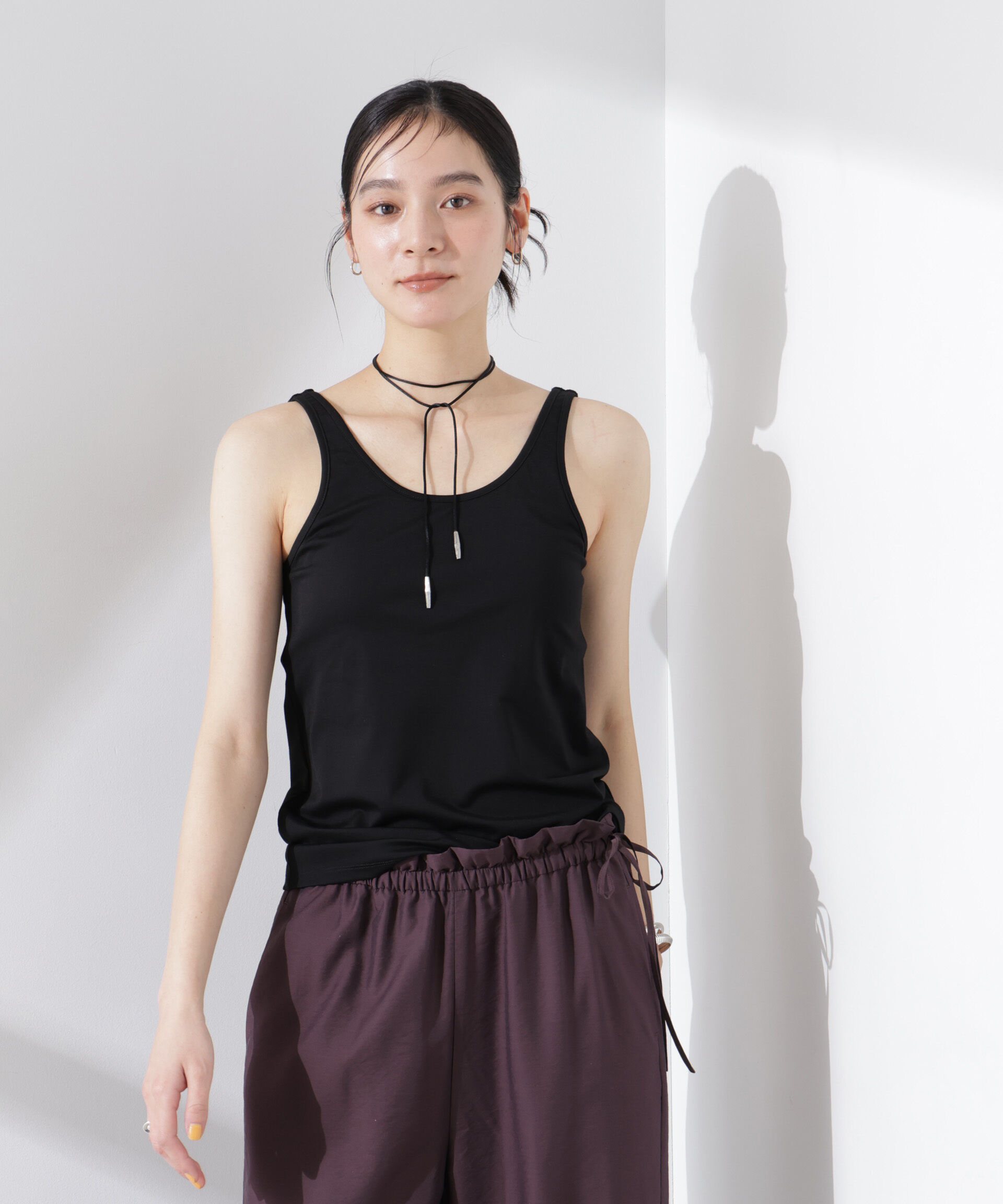 NANO universe「ストレッチポンチカップ付きバックオープンタンクトップ」|Tシャツ・カットソー|