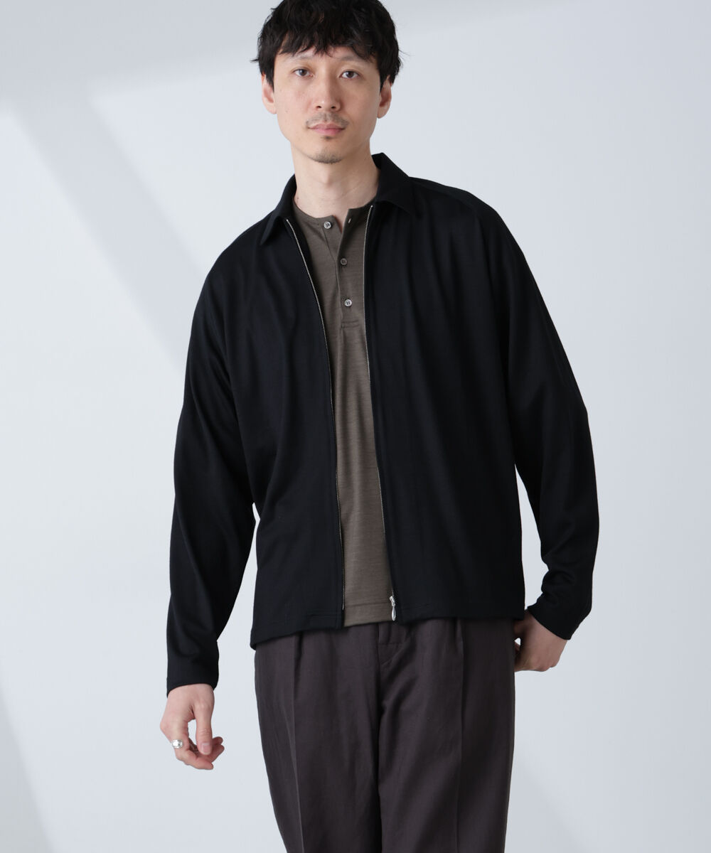 NANO universe「「ALL-DAYS COMFORT 100% WOOL」 ZIPプルオーバー」|Tシャツ・カットソー|ブラック