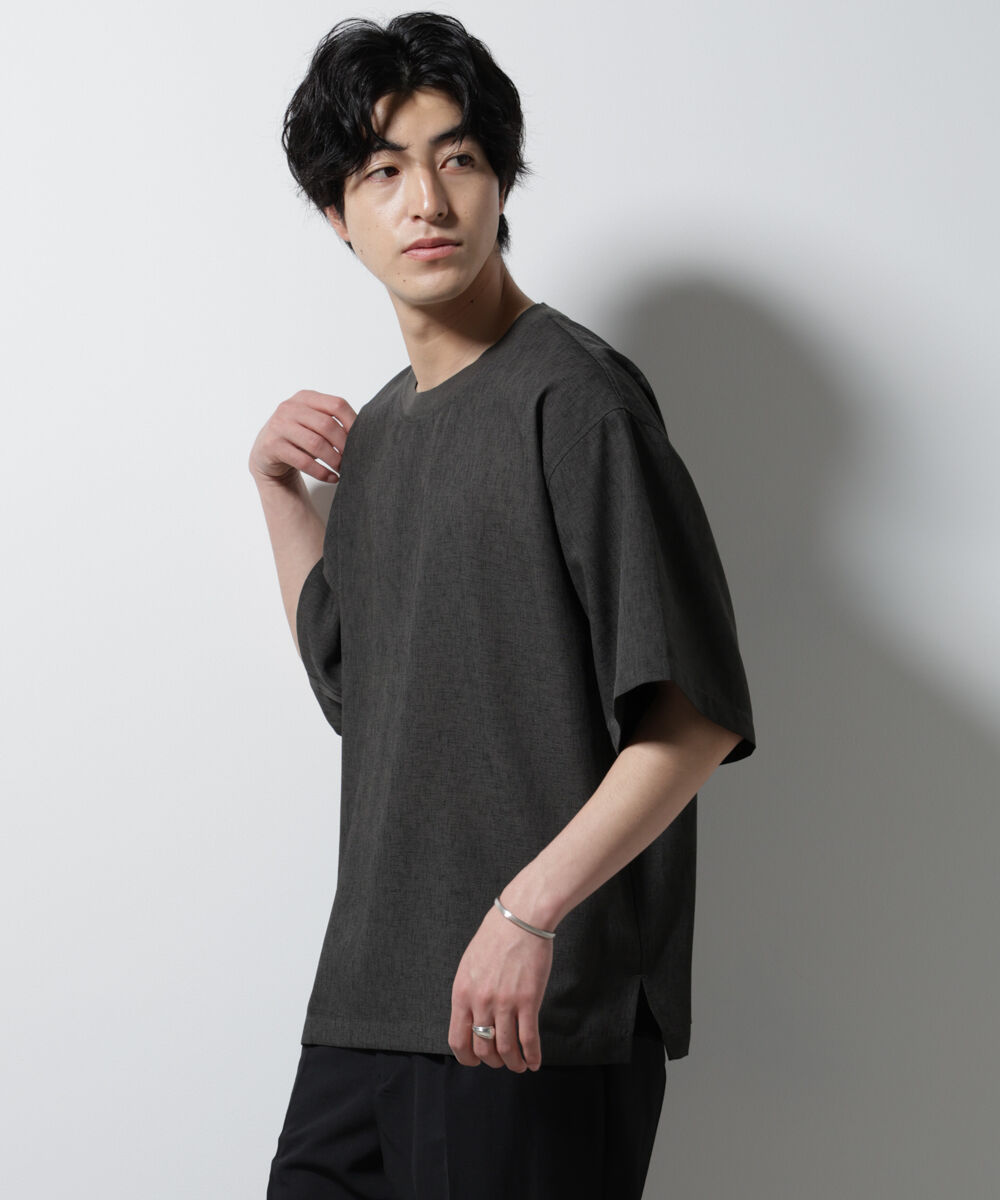 NANO universe「テックリネン布帛Tシャツ 半袖」|Tシャツ・カットソー|