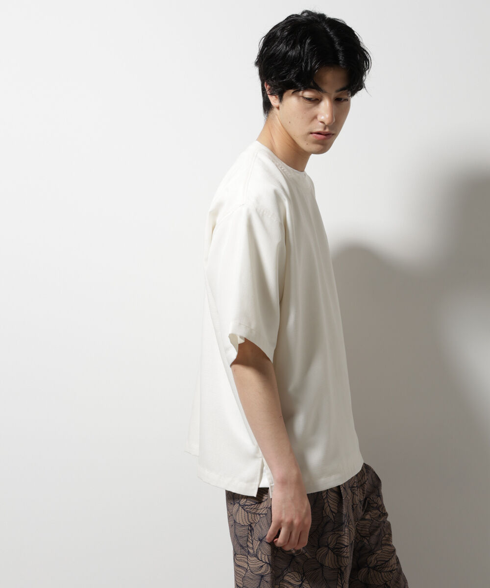 NANO universe「テックリネン布帛Tシャツ 半袖」|Tシャツ・カットソー|
