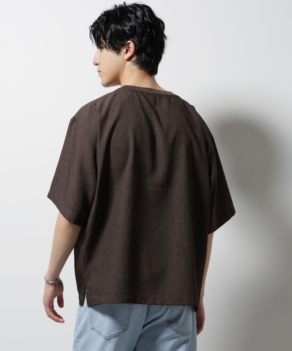 NANO universe「テックリネン布帛Tシャツ 半袖」|Tシャツ・カットソー|
