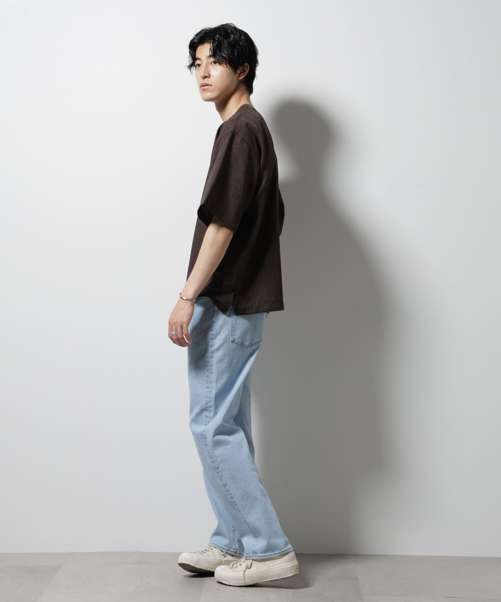 NANO universe「テックリネン布帛Tシャツ 半袖」|Tシャツ・カットソー|