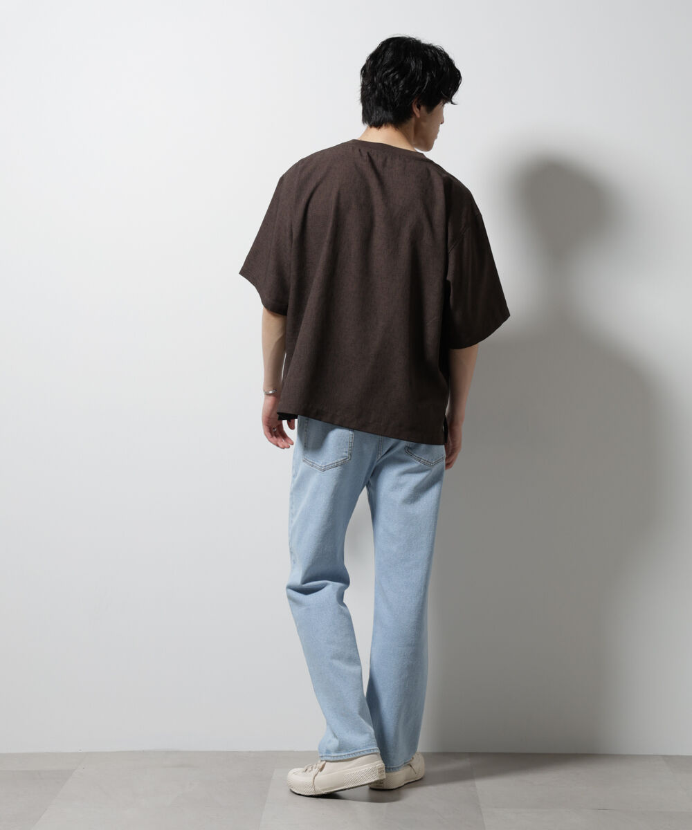 NANO universe「テックリネン布帛Tシャツ 半袖」|Tシャツ・カットソー|