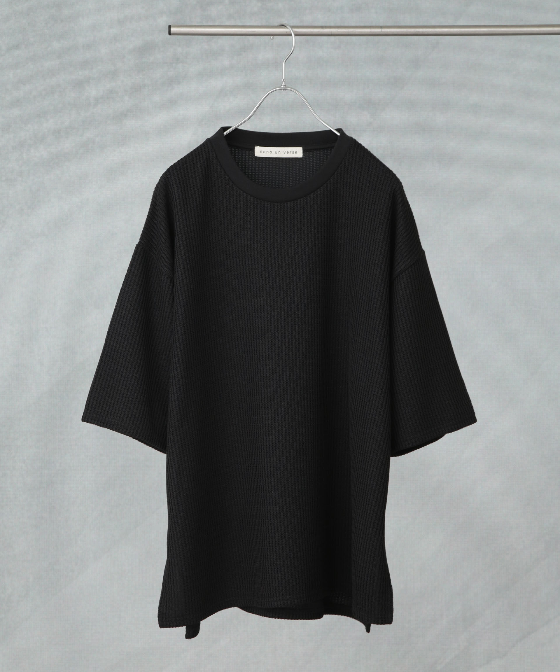 NANO universe「ジャガードニットソーTシャツ 半袖(セットアップ可)」|Tシャツ・カットソー|