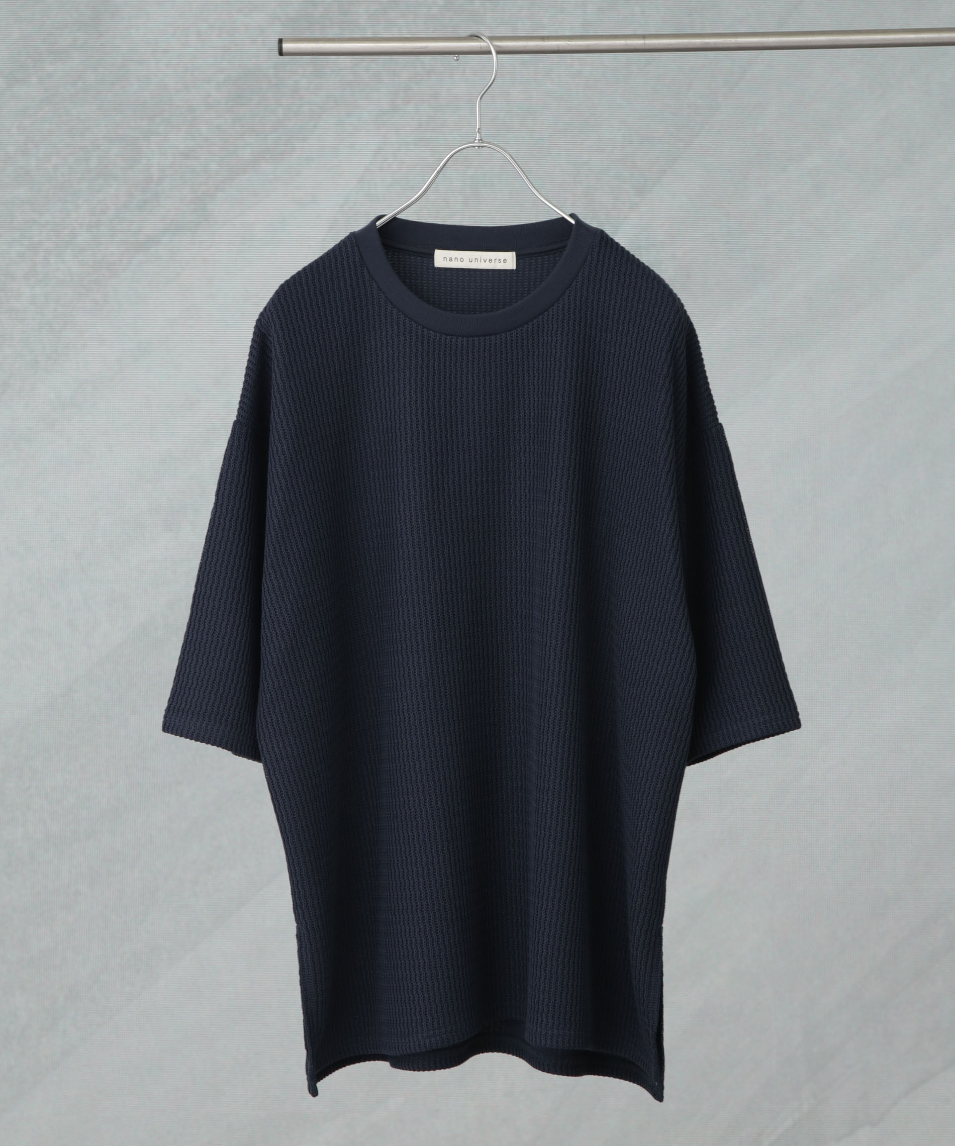 NANO universe「ジャガードニットソーTシャツ 半袖(セットアップ可)」|Tシャツ・カットソー|