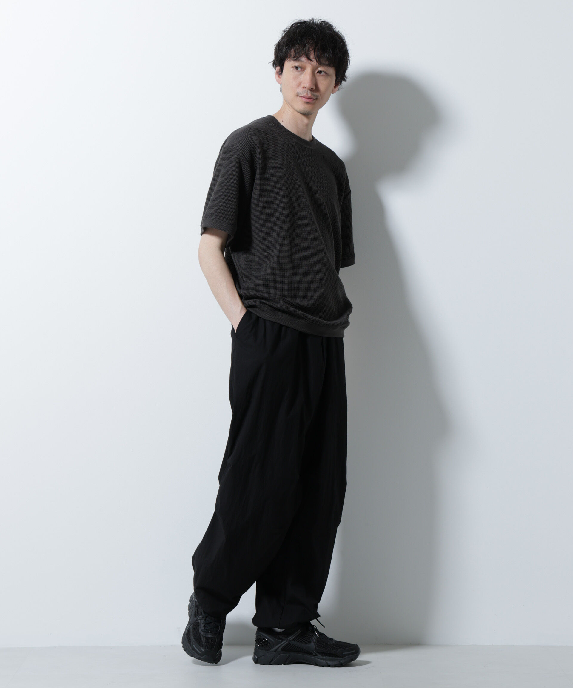 NANO universe「テックワッフルクルーネックTシャツ 半袖」|Tシャツ・カットソー|