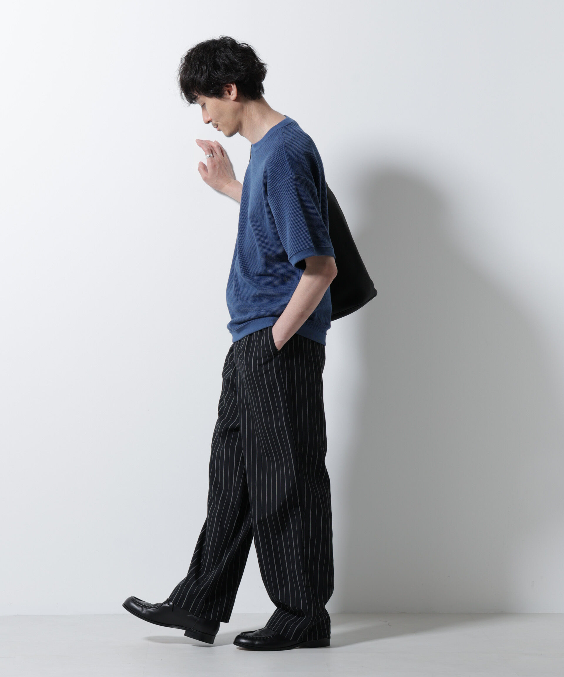 NANO universe「テックワッフルクルーネックTシャツ 半袖」|Tシャツ・カットソー|