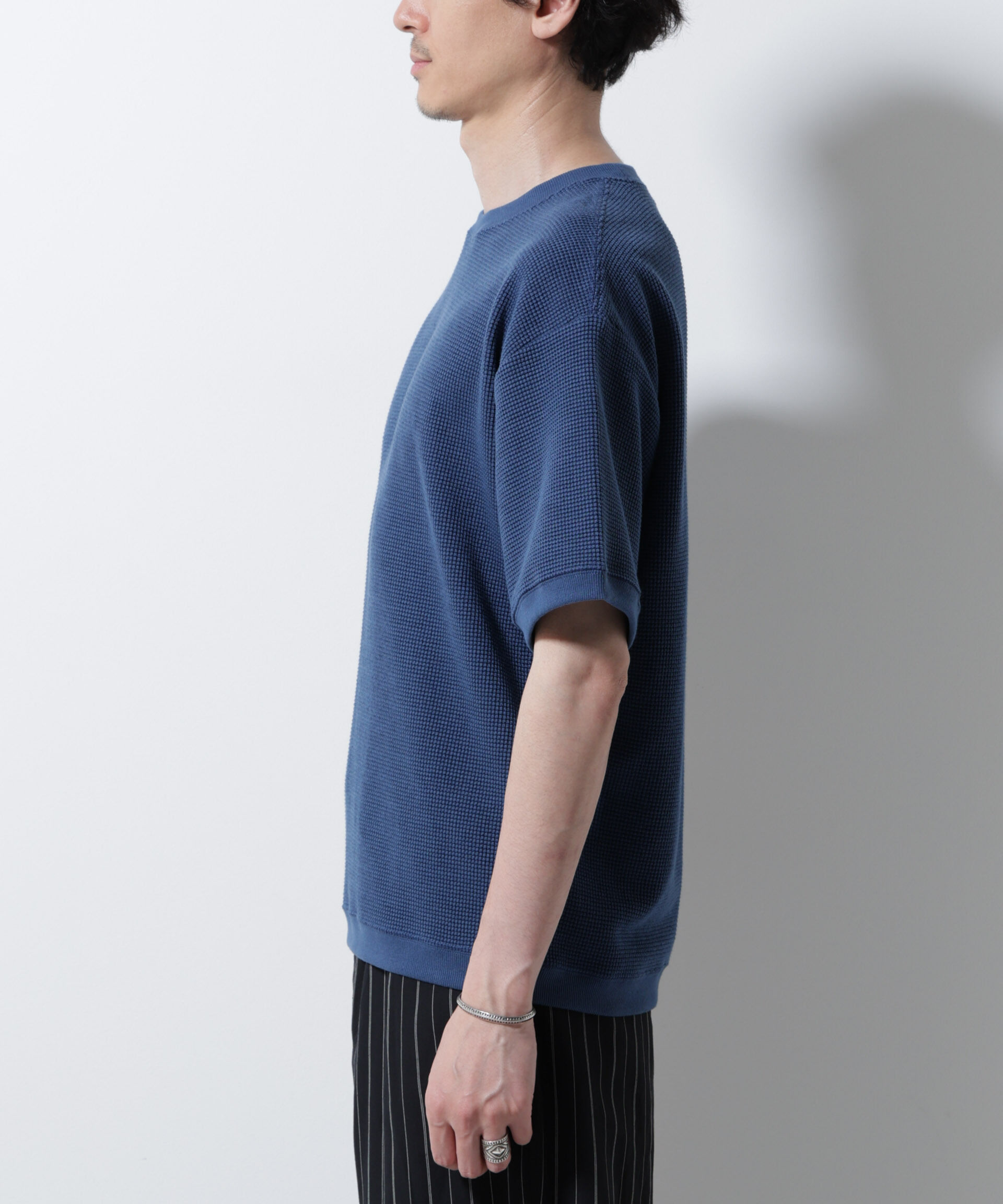 NANO universe「テックワッフルクルーネックTシャツ 半袖」|Tシャツ・カットソー|