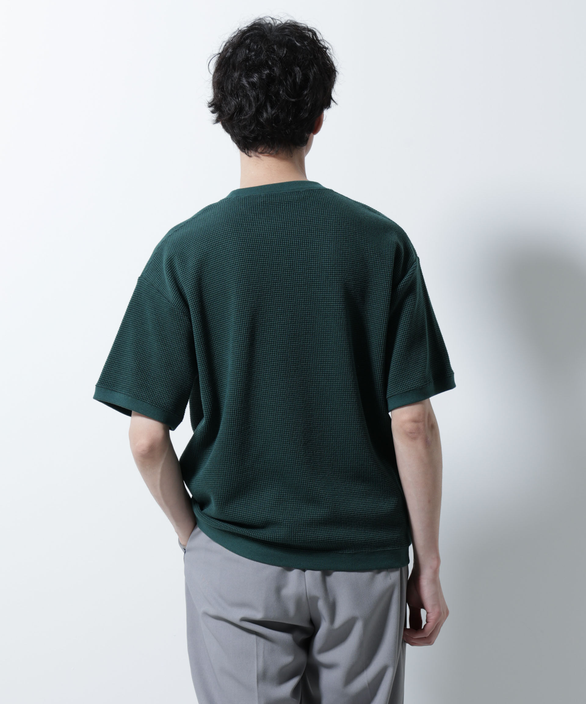NANO universe「テックワッフルクルーネックTシャツ 半袖」|Tシャツ・カットソー|