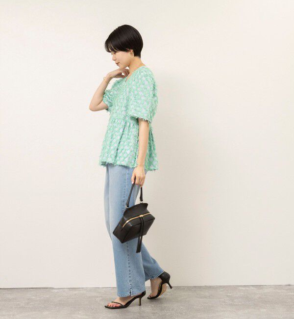 NOLLEY'S sophi「【WEB＆一部店舗限定】ラティスジャガードペプラムブラウス」|シャツ・ブラウス|