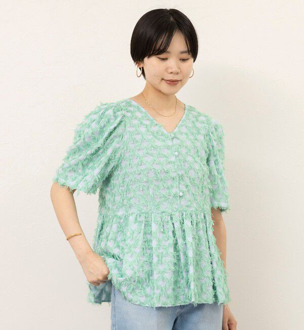 NOLLEY'S sophi「【WEB＆一部店舗限定】ラティスジャガードペプラムブラウス」|シャツ・ブラウス|