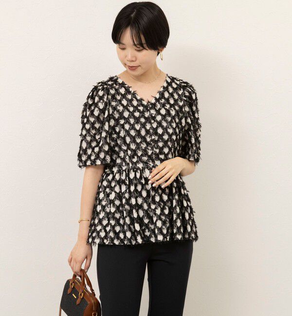 NOLLEY'S sophi「【WEB＆一部店舗限定】ラティスジャガードペプラムブラウス」|シャツ・ブラウス|