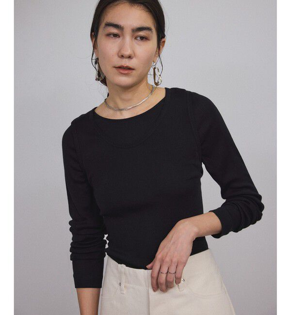 SALON adam et rope'「Hug Silk ラウンドネックプルオーバー」|Tシャツ・カットソー|