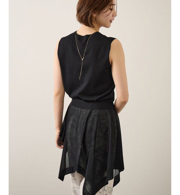 ROPE「LEVITA レイヤードニットプルーオーバー(ケープ&times;タンクトップ)/接触冷感・イージーケア」|Tシャツ・カットソー|