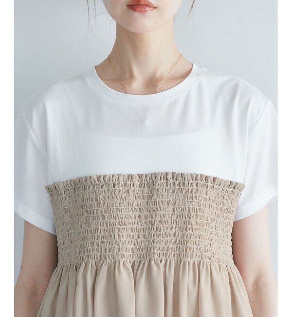 Rope&rsquo;Picnic「シャーリングドッキングハーフスリーブカットソー」|Tシャツ・カットソー|