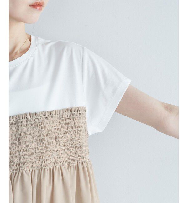 Rope&rsquo;Picnic「シャーリングドッキングハーフスリーブカットソー」|Tシャツ・カットソー|