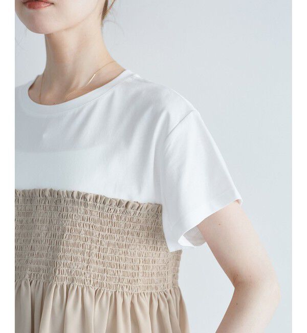 Rope&rsquo;Picnic「シャーリングドッキングハーフスリーブカットソー」|Tシャツ・カットソー|