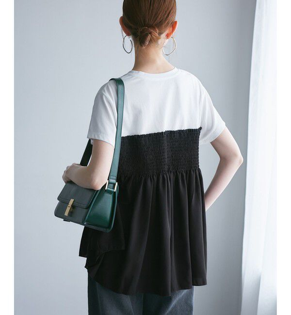 Rope&rsquo;Picnic「シャーリングドッキングハーフスリーブカットソー」|Tシャツ・カットソー|
