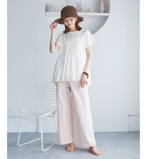 Rope&rsquo;Picnic「シャーリングドッキングハーフスリーブカットソー」|Tシャツ・カットソー|