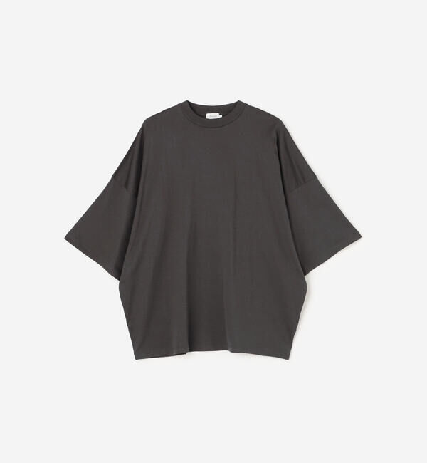 handvaerk「handvaerk | 60/2 ビッグクルーネックTシャツ SOLID MEN」|Tシャツ・カットソー|DKGREY