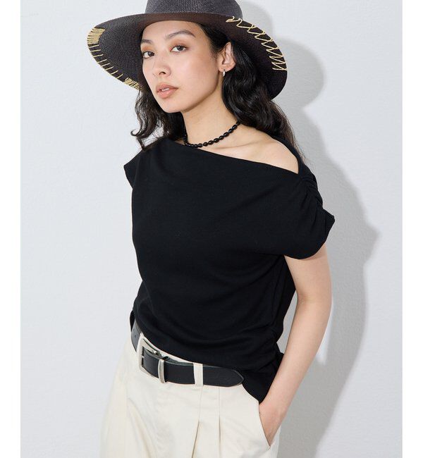  「ワンショルフレンチプルオーバー」|Tシャツ・カットソー|ブラック