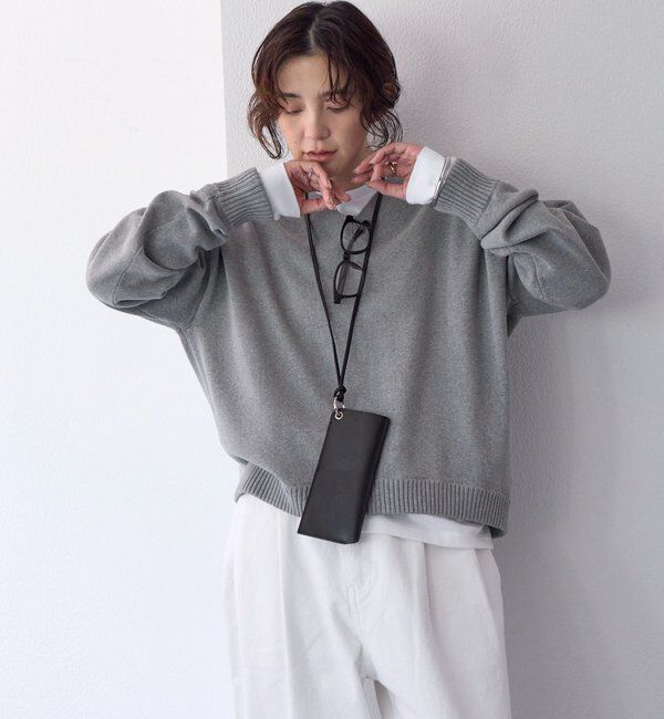  「【A・MONN】【EC・店舗限定色あり】Vネックニットプルオーバー」|ニット・セーター|