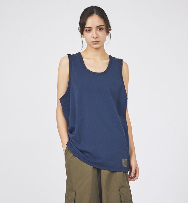 ABAHOUSE「【TAION / タイオン】FANCTION Tank-top ／ファンクション」|キャミソール|ダークネイビー
