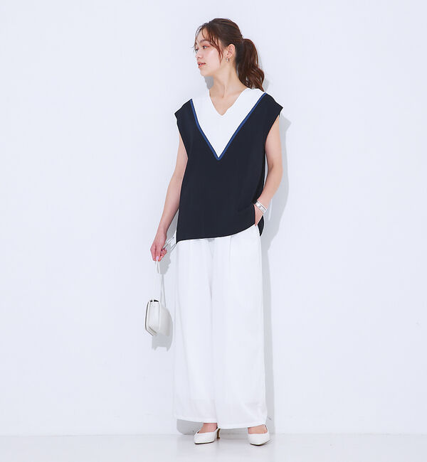 Rouge vif「Ｖネックニットベスト」|ベスト・ジレ|