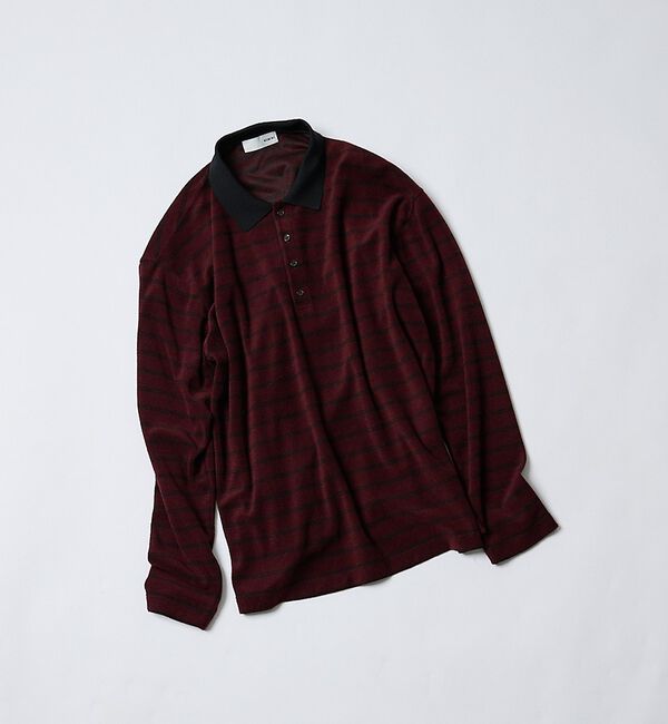 NOMINE「パイル カットソー ポロ｜配色 ロングスリーブ【予約】」|Tシャツ・カットソー|ボルドー