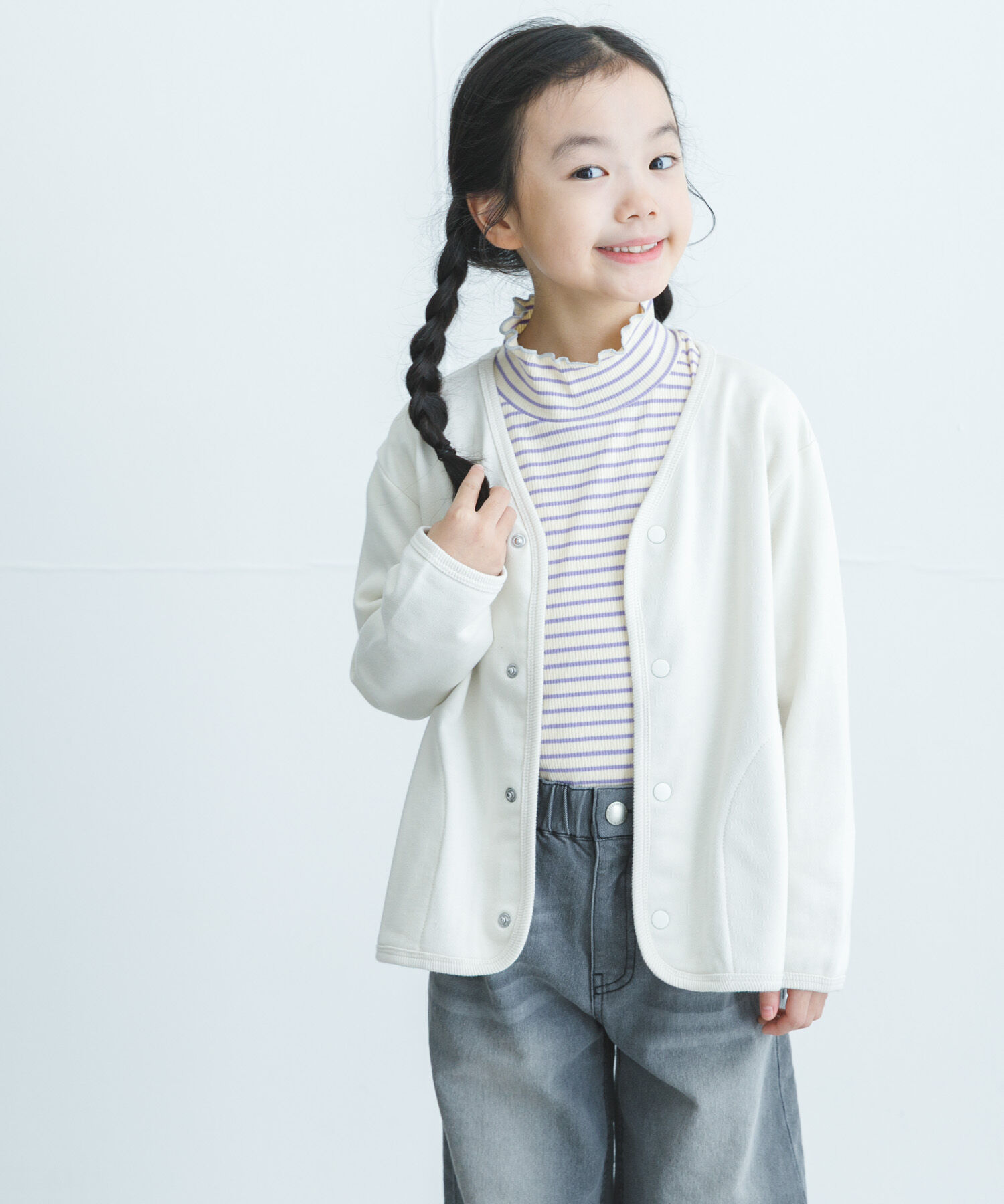URBAN RESEARCH DOORS「『WEB/一部店舗限定サイズ』ボーダーフリルリブハイネック(KIDS)」|その他|
