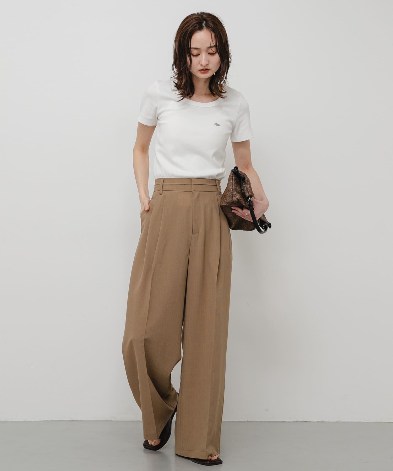 SENSE OF PLACE by URBAN RESEARCH「『一部WEB限定カラー』ラウンドネックリブTシャツ(半袖)」|Tシャツ・カットソー|