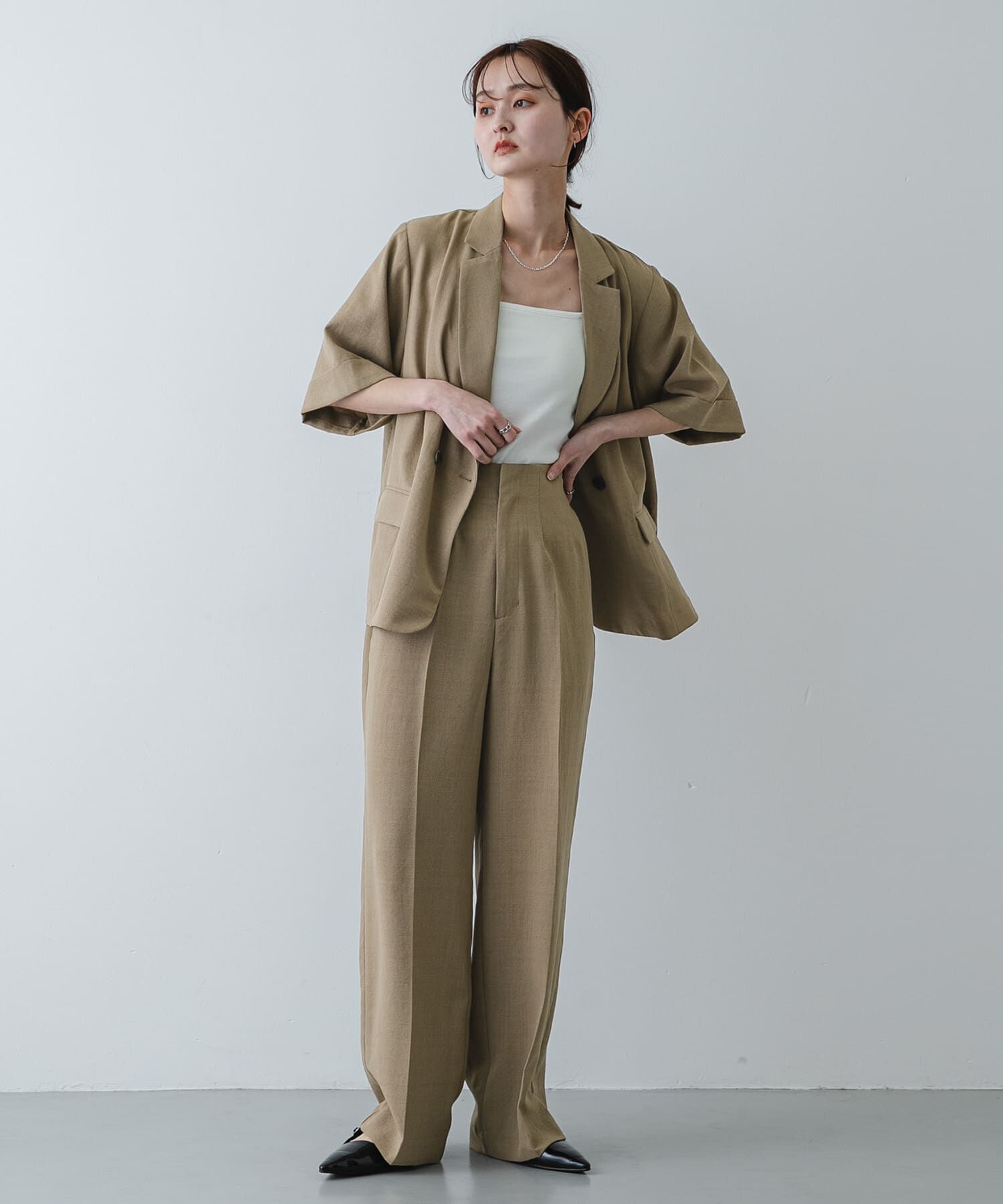 SENSE OF PLACE by URBAN RESEARCH「『一部WEB限定』『UR TECH DRYLUXE』リネンライクワイドパンツ」|その他|