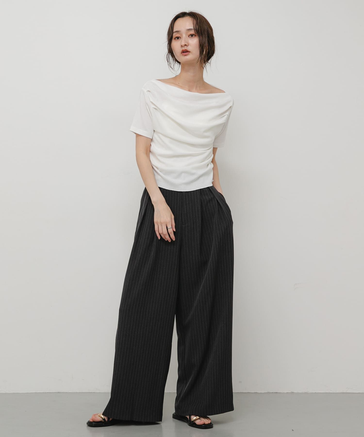 SENSE OF PLACE by URBAN RESEARCH「シアードレープトップ(半袖)」|Tシャツ・カットソー|