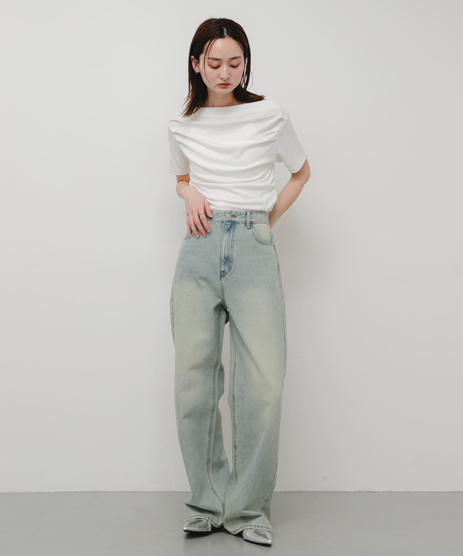 SENSE OF PLACE by URBAN RESEARCH「シアードレープトップ(半袖)」|Tシャツ・カットソー|