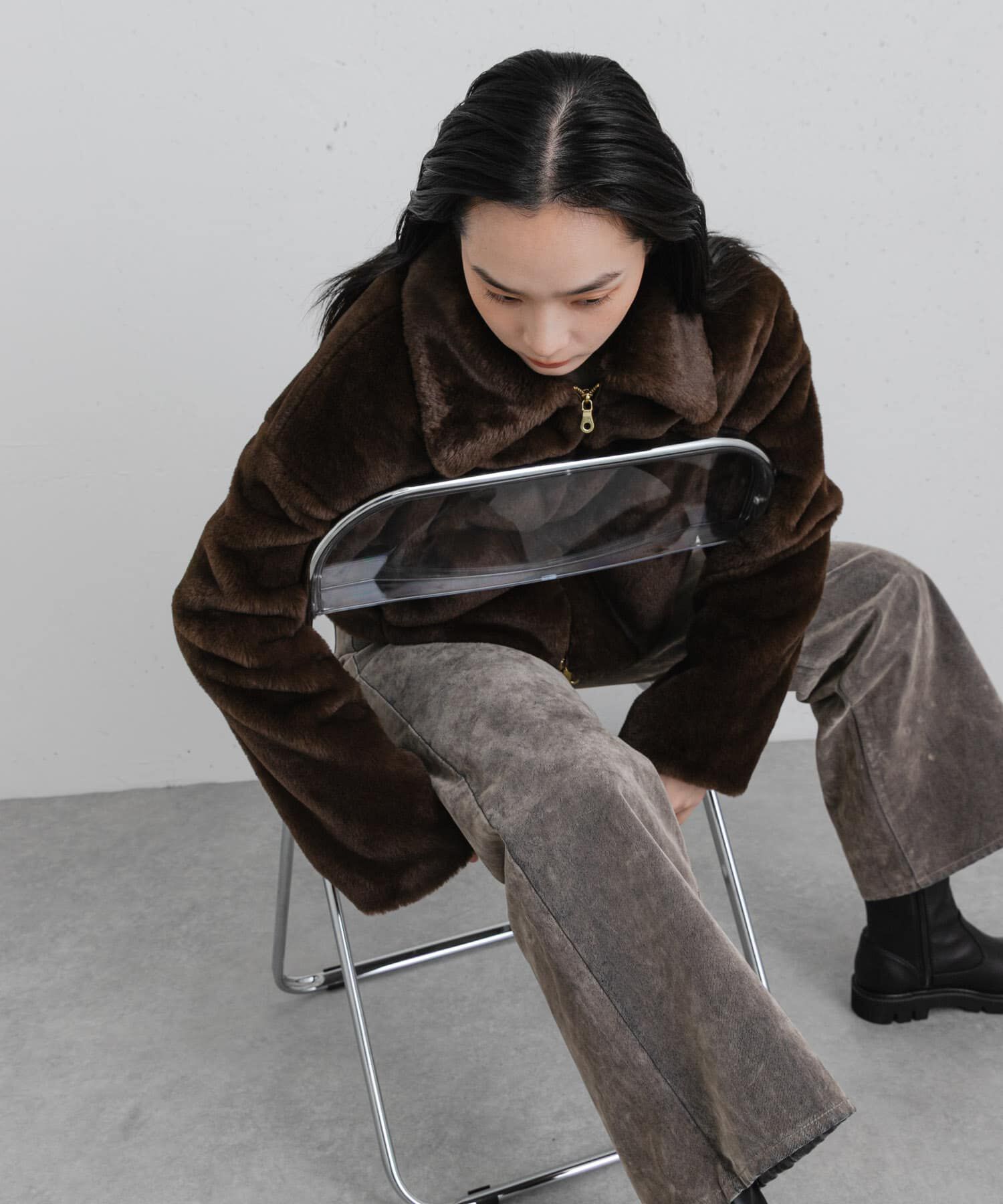 SENSE OF PLACE by URBAN RESEARCH「TISSAVEL フェイクファーショートコート」|ブルゾン・スタジャン|
