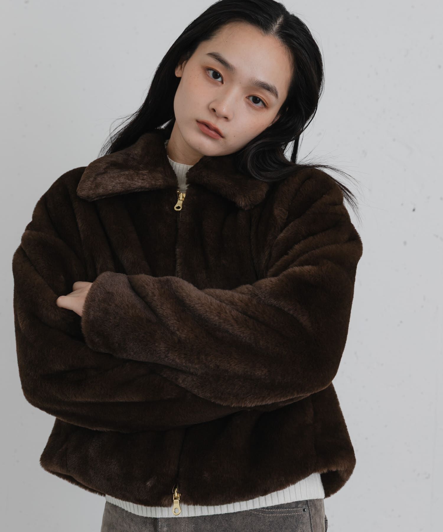 SENSE OF PLACE by URBAN RESEARCH「TISSAVEL フェイクファーショートコート」|ブルゾン・スタジャン|