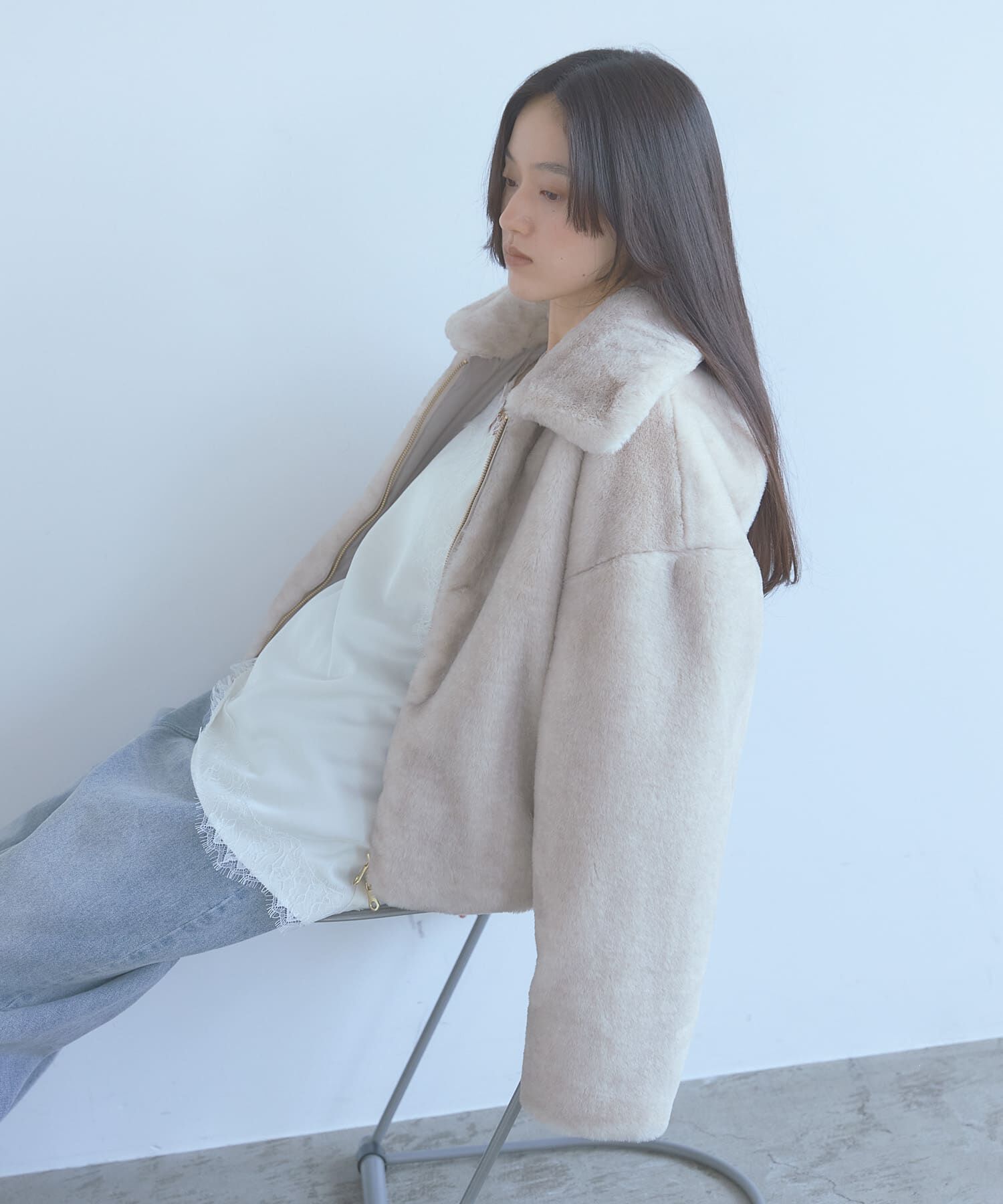 SENSE OF PLACE by URBAN RESEARCH「TISSAVEL フェイクファーショートコート」|ブルゾン・スタジャン|