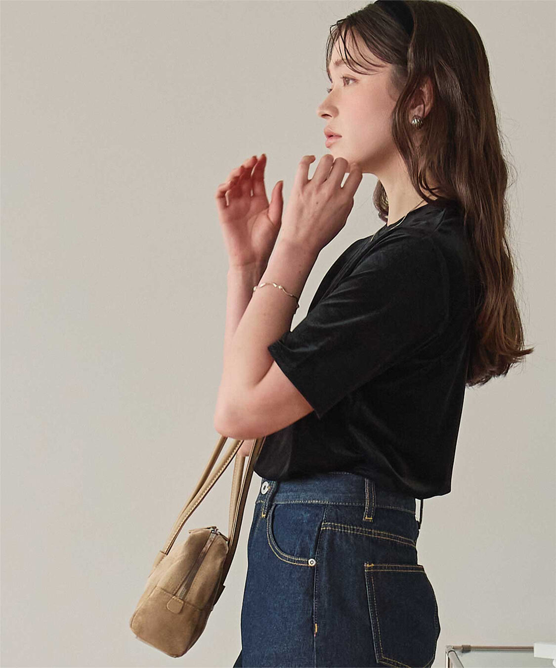 titivate「シアーベロア半袖Tシャツ」|Tシャツ・カットソー|