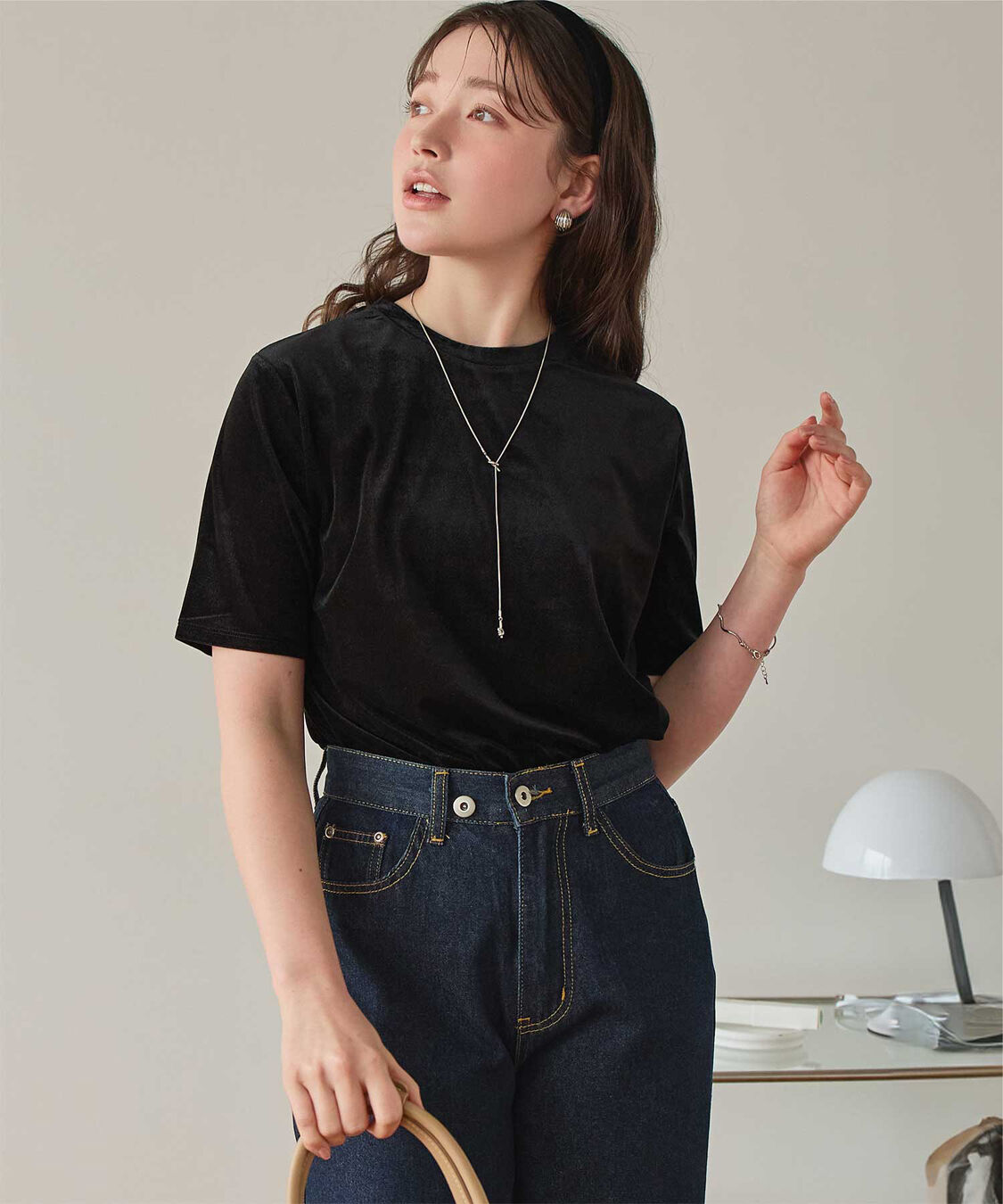 titivate「シアーベロア半袖Tシャツ」|Tシャツ・カットソー|