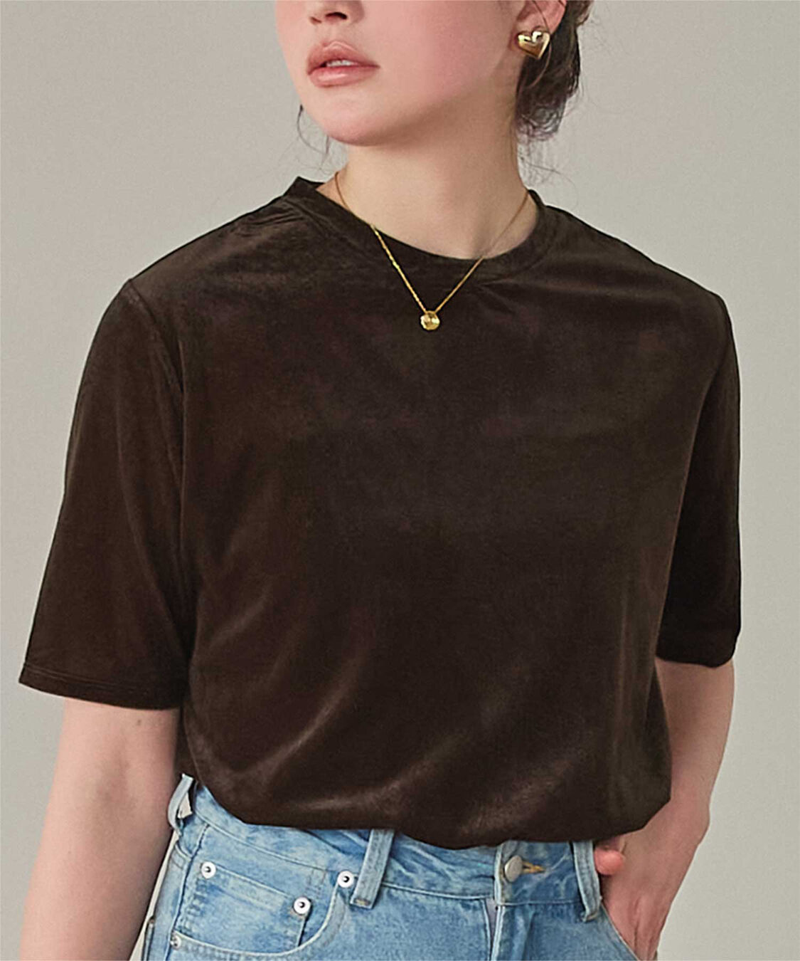 titivate「シアーベロア半袖Tシャツ」|Tシャツ・カットソー|