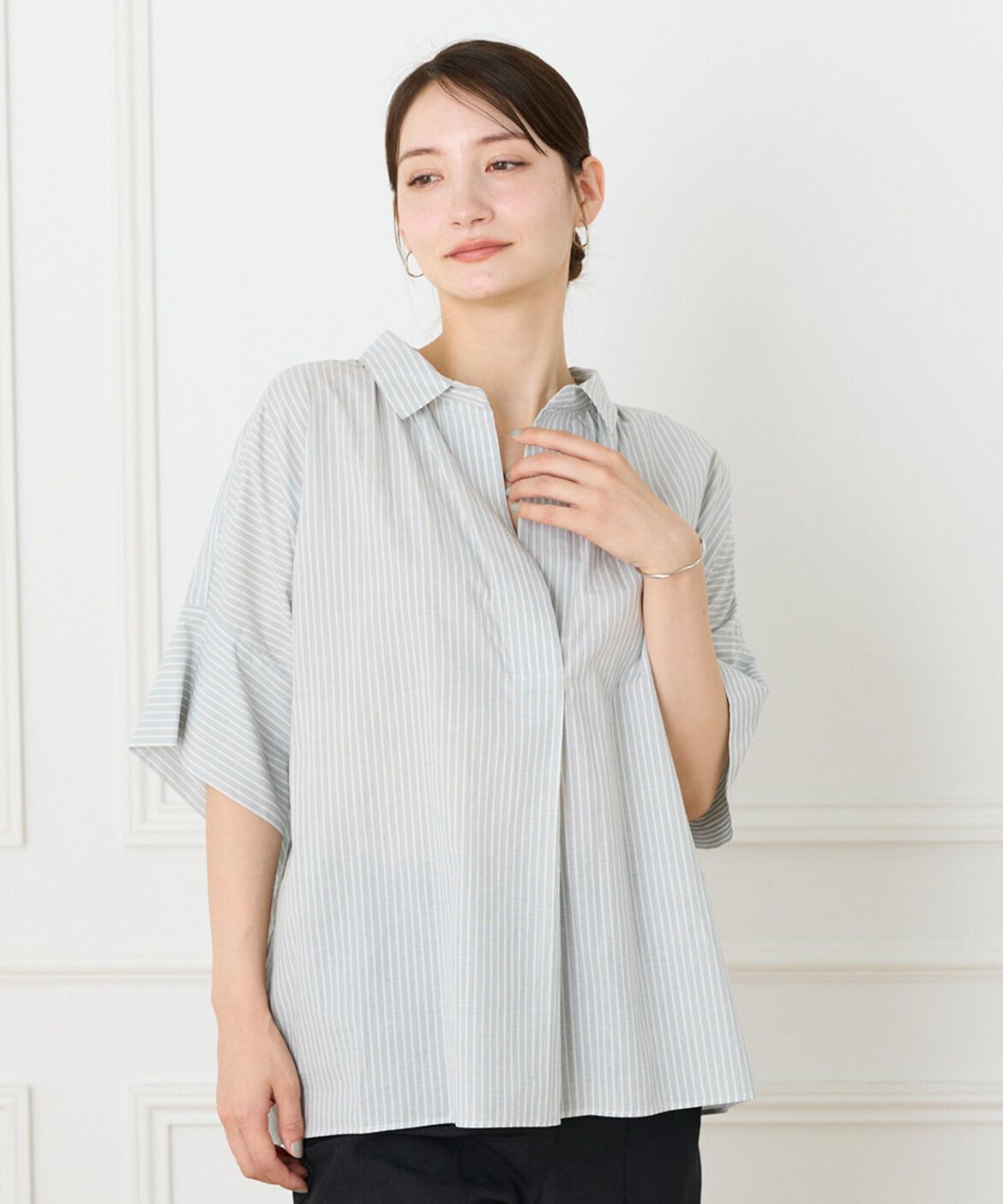 DAY by DAY it&rsquo;s international「オーバーサイズスキッパーシャツ」|シャツ・ブラウス|グレー1