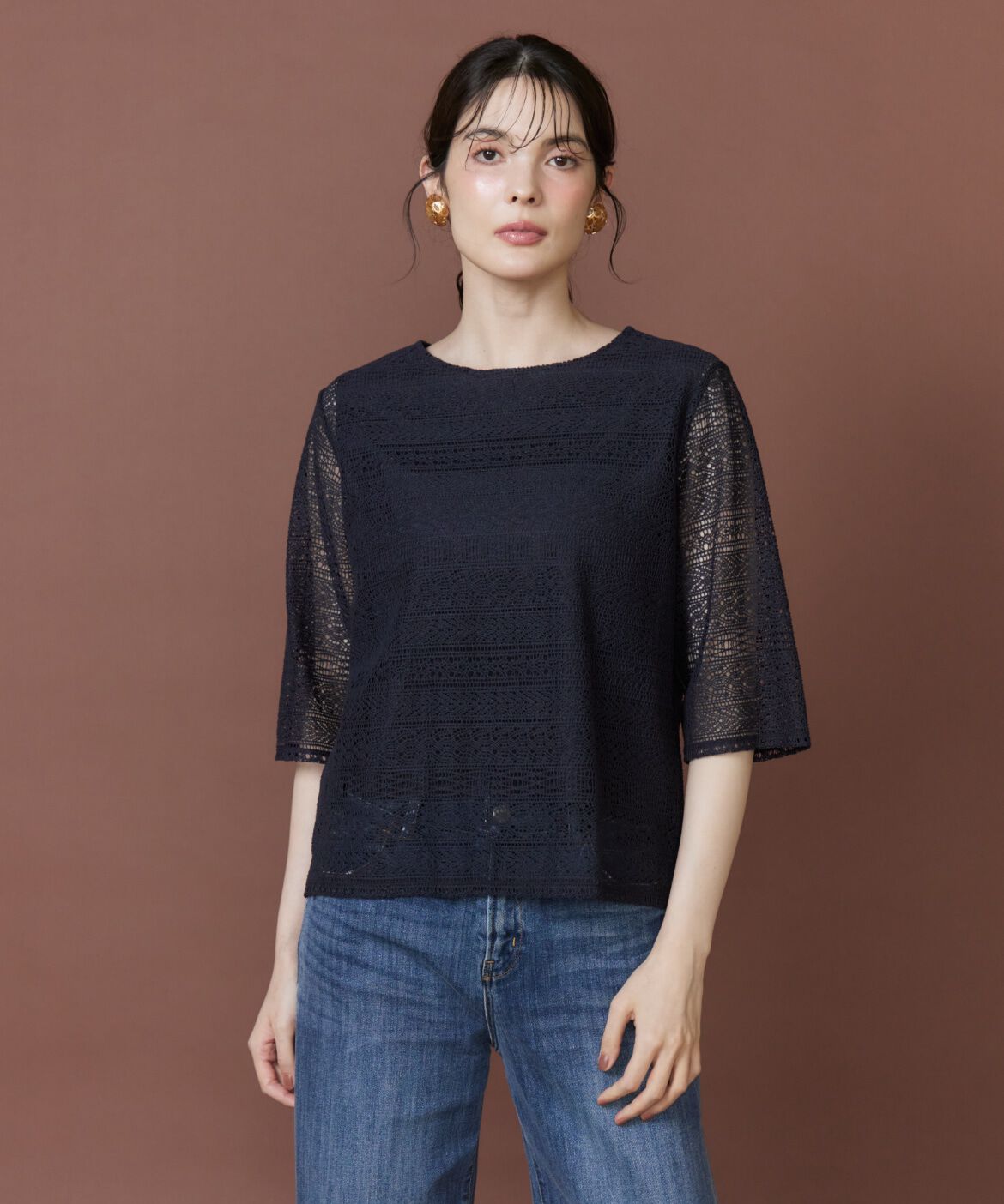 7-IDconcept.「バックZIPレースTシャツ」|Tシャツ・カットソー|