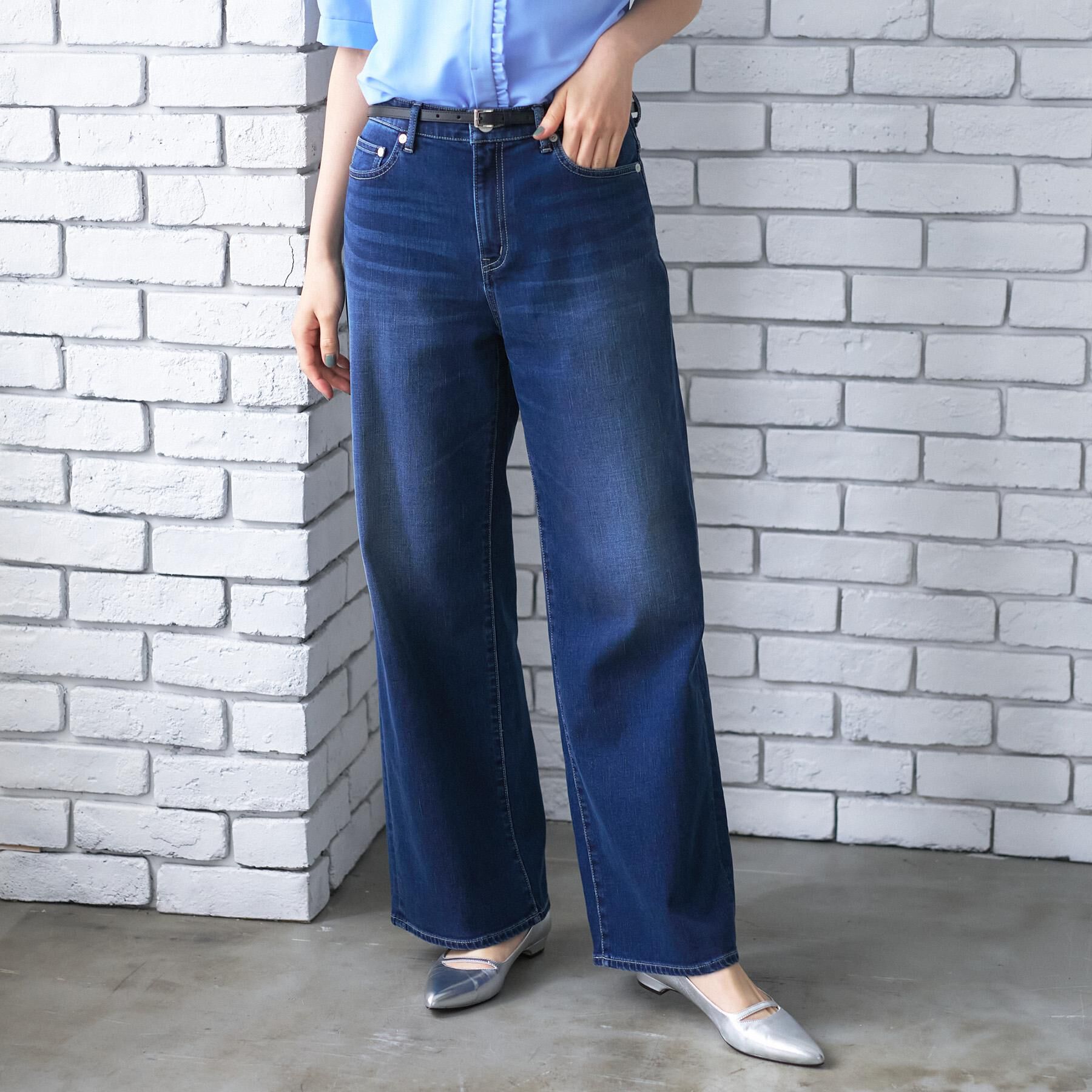 UNTITLED「【新色追加/人気デニム】MAKE&times;DENIM WIDE」|デニム|ブルー(093)