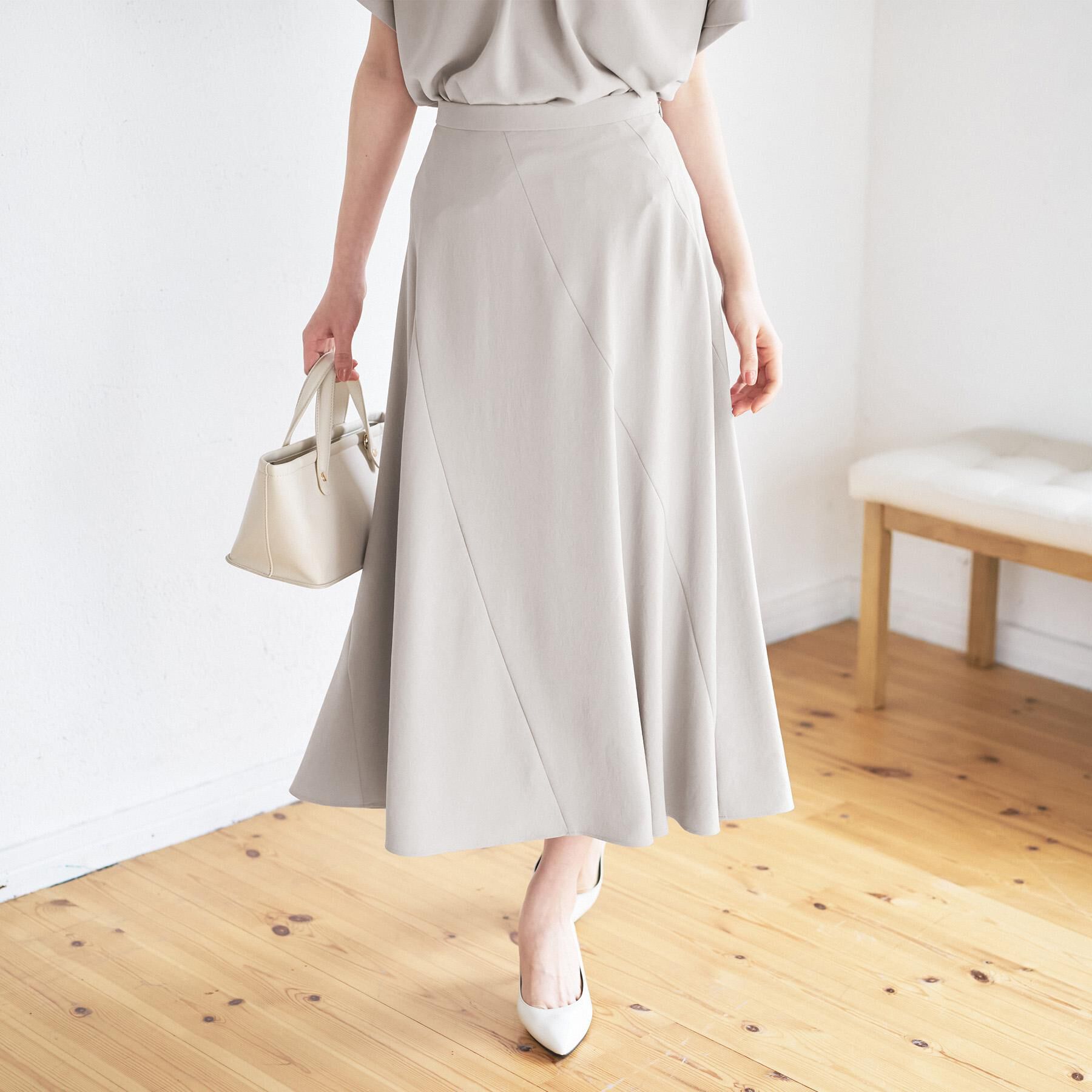 UNTITLED「【セットアップ可/接触冷感/遮熱】リラクシーフレアスカート」|スカート|ベージュ(052)