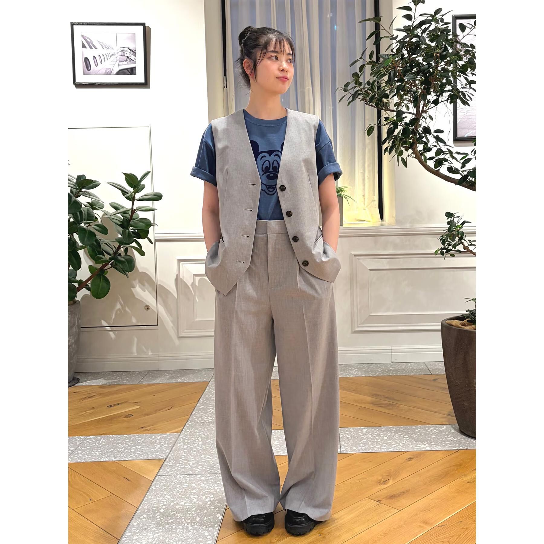 DRESSTERIOR「【セットアップ可/ウォッシャブル】セットアップストライプジレ」|ベスト・ジレ|