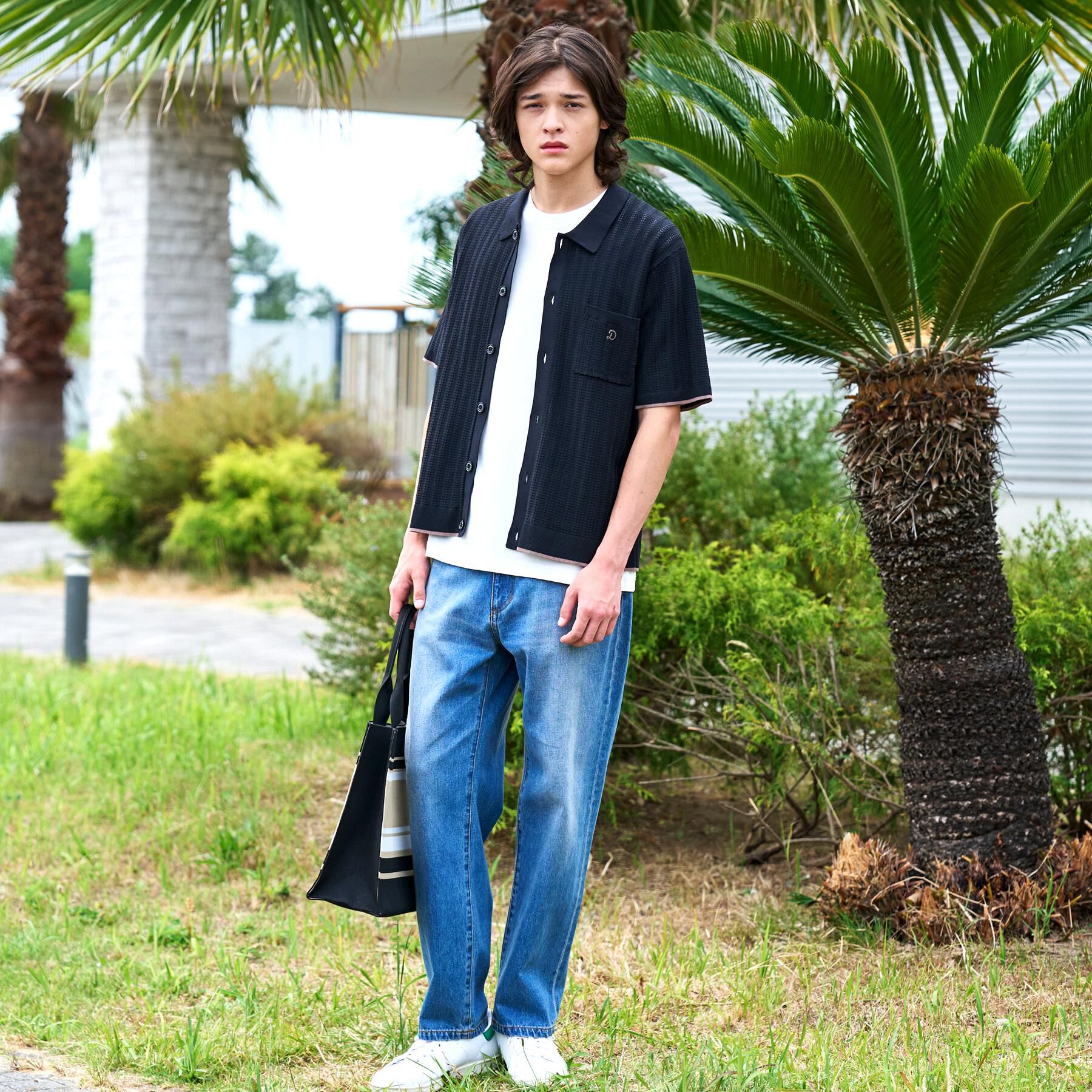 DRESSTERIOR「【Safari5月号掲載】ウォッシャブル キューバニットシャツ」|ニット・セーター|