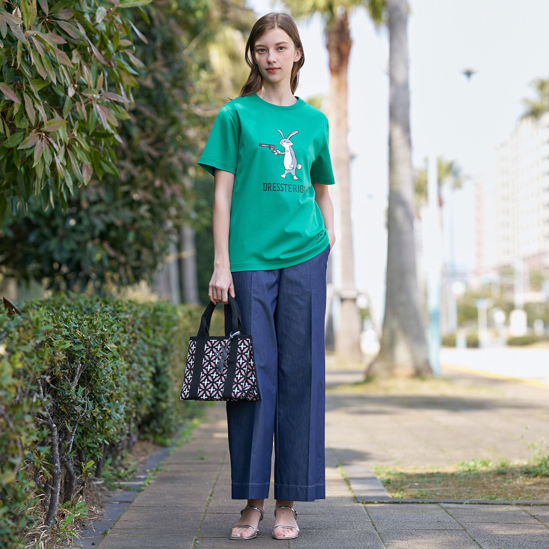 DRESSTERIOR「【接触冷感／抗菌防臭／消臭】アイスクリアコットン ピストルラビットT」|Tシャツ・カットソー|