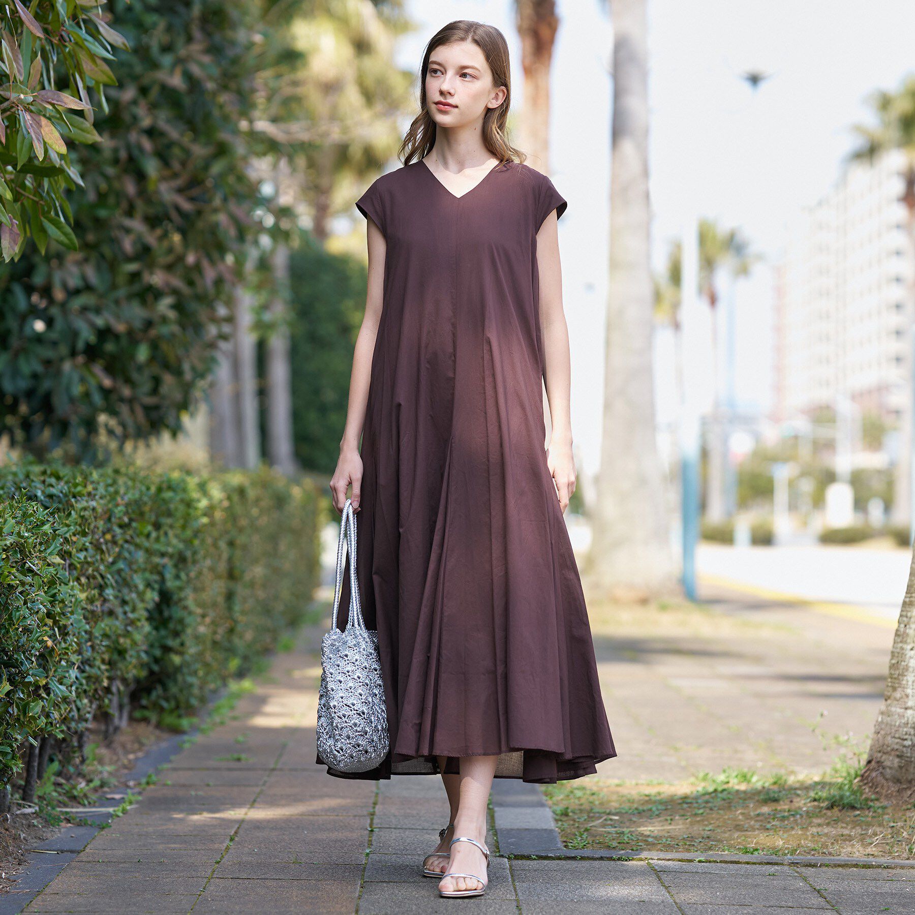 DRESSTERIOR「【きれいめ/ウォッシャブル】コットンローンフレンチスリーブワンピ」|ワンピース|